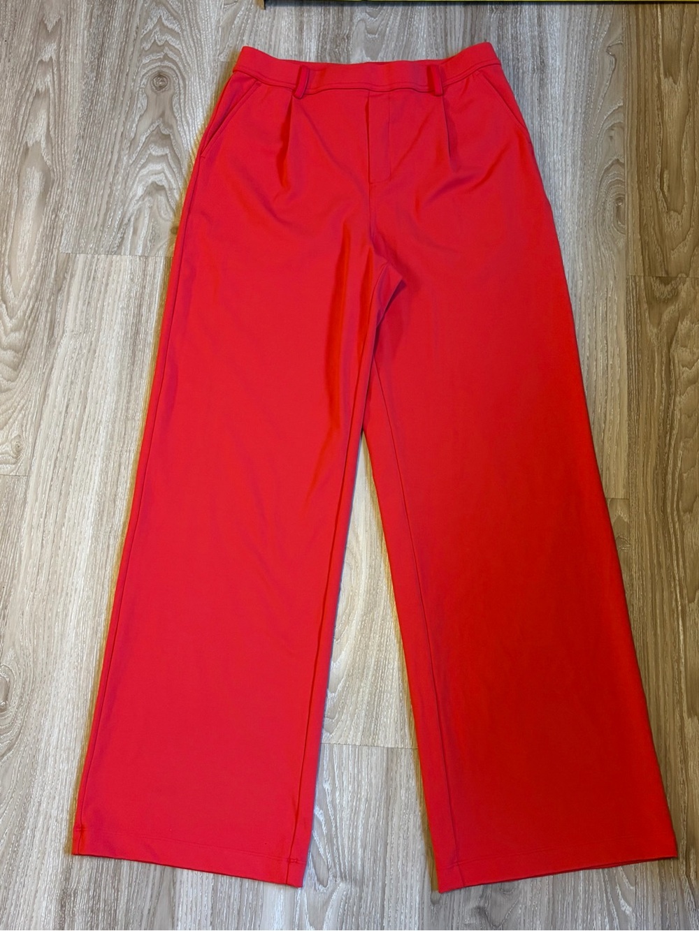 HALARA Women's Wide Leg Pants Size M Tall Red High Waist Stretch